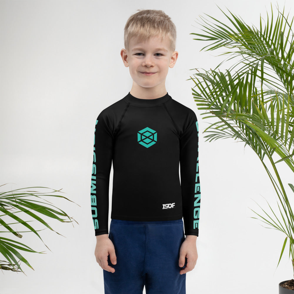 Kids/tots Black/Teal Rash Guard #subonly